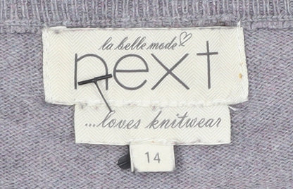 Next Women's Grey Pullover Jumper Size 14 with Lace Accents