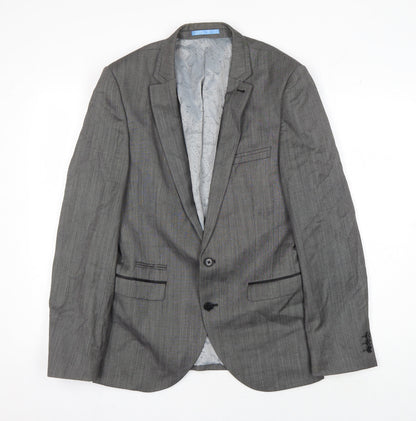 Next Men's Grey Wool Blazer, 38R, Classic Fit