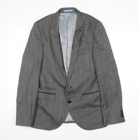 Next Men's Grey Wool Blazer, 38R, Classic Fit