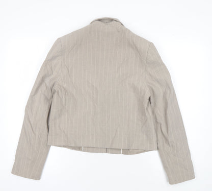 Mango Women's Beige Pinstripe Blazer Size S