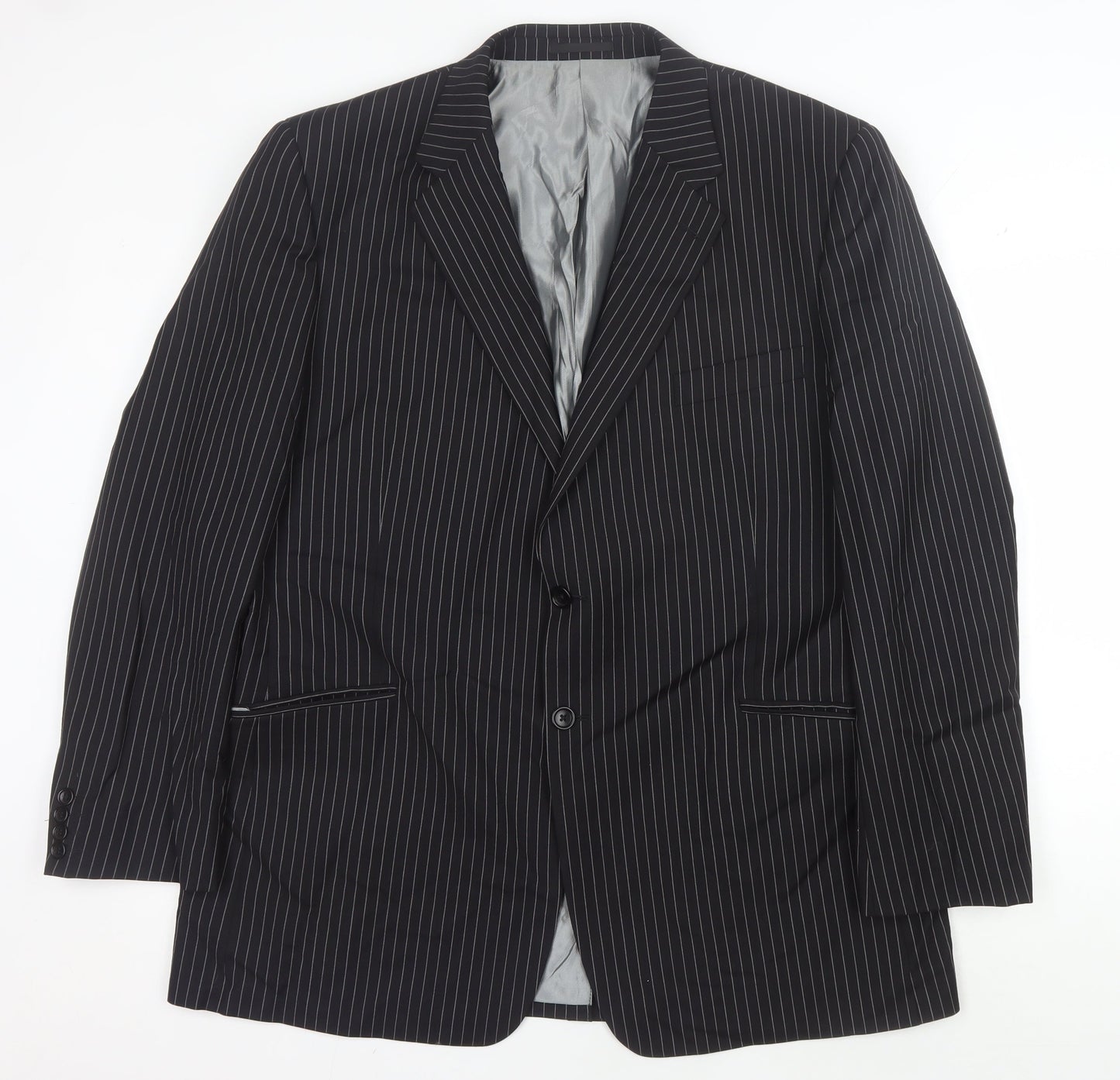 Charlton Gray Men's Black Striped Suit Jacket 46R