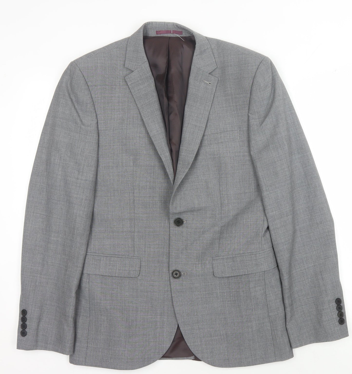 Next Men's Grey Wool Blazer Jacket 38R Regular Fit