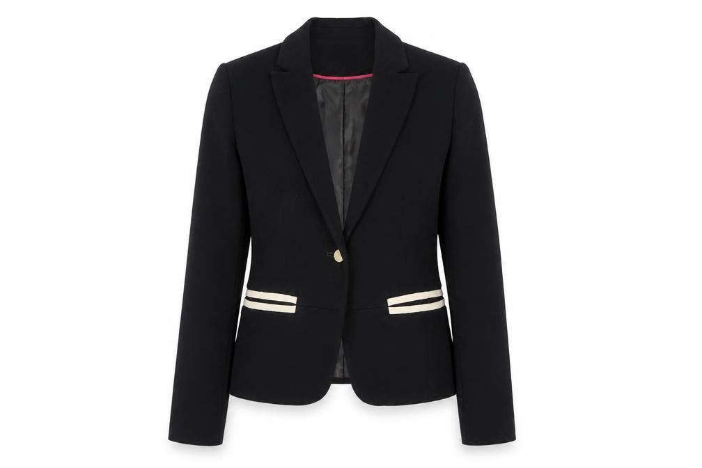 Bershka Women's Black Blazer, M, Regular Fit, Lined