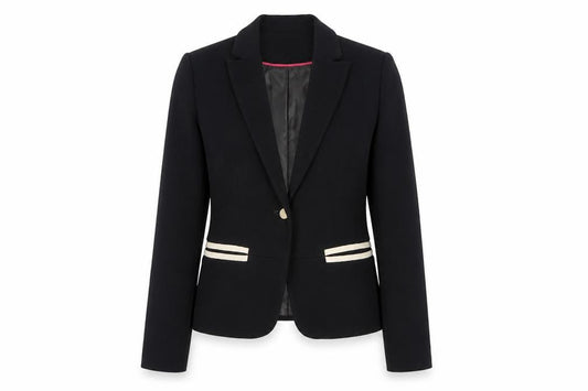 Bershka Women's Black Blazer, M, Regular Fit, Lined