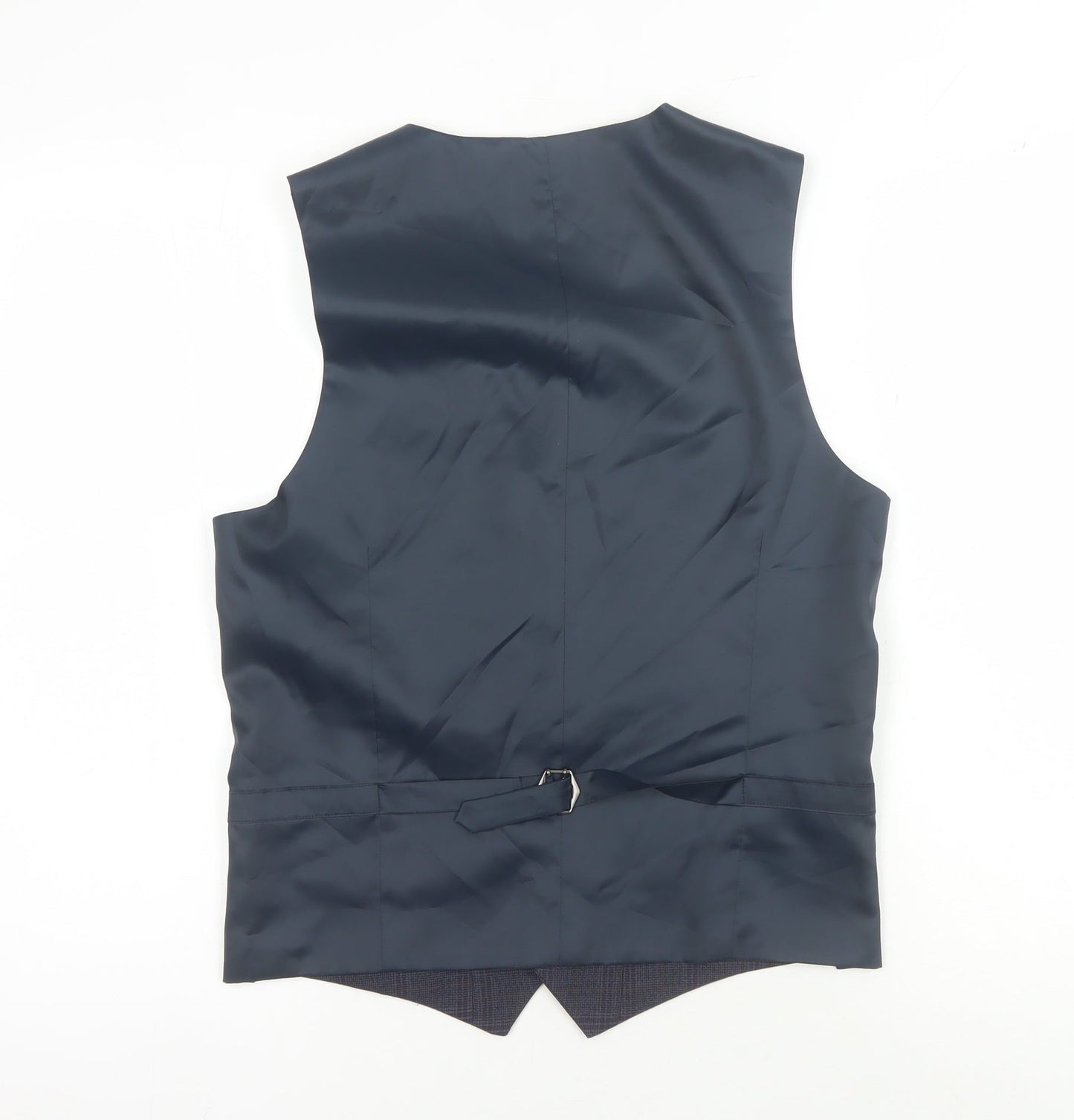 Marks and Spencer Men's Blue Plaid Waistcoat 36R