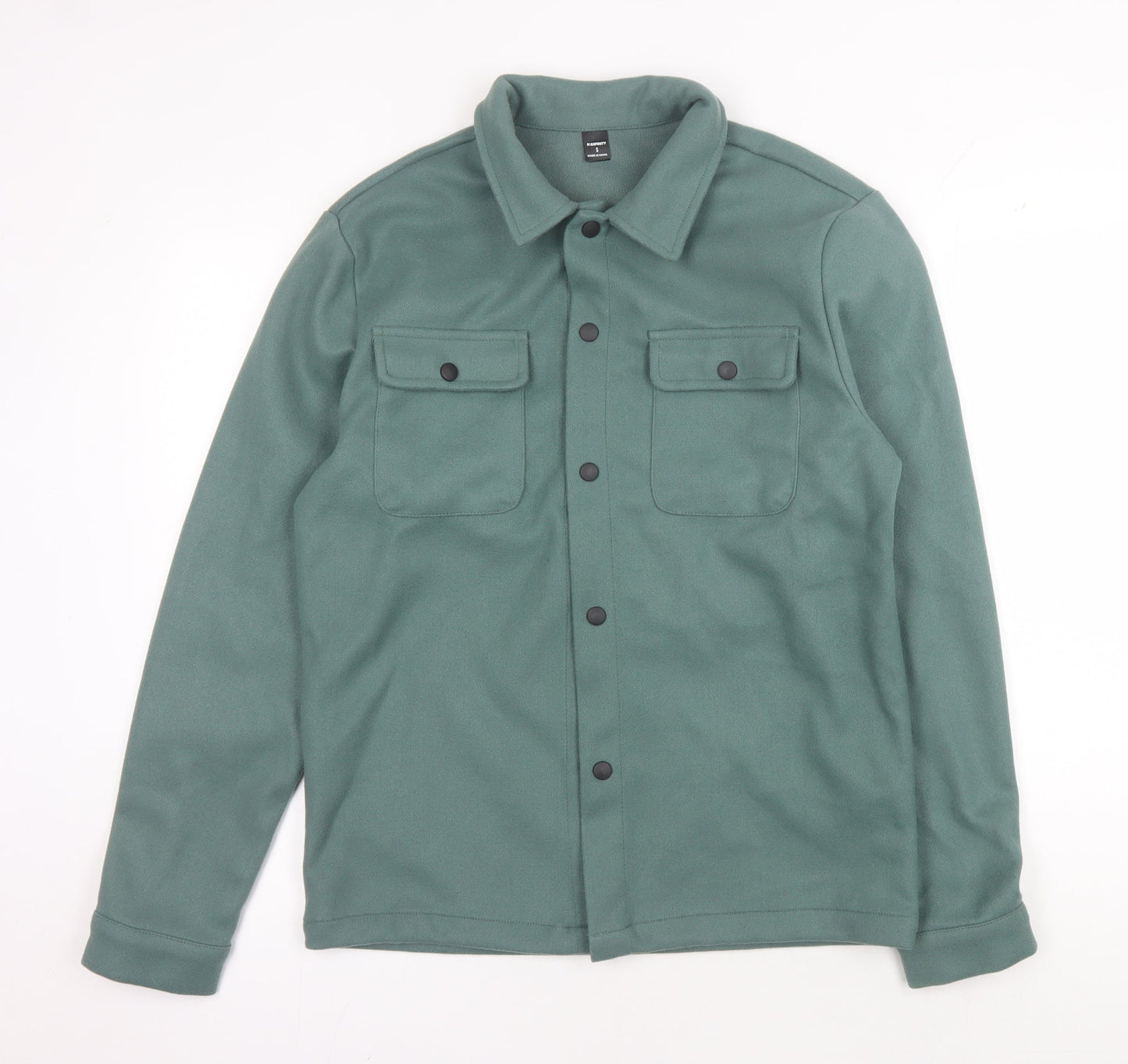 Manfinity Men's Green Fleece Long Sleeve Shirt S