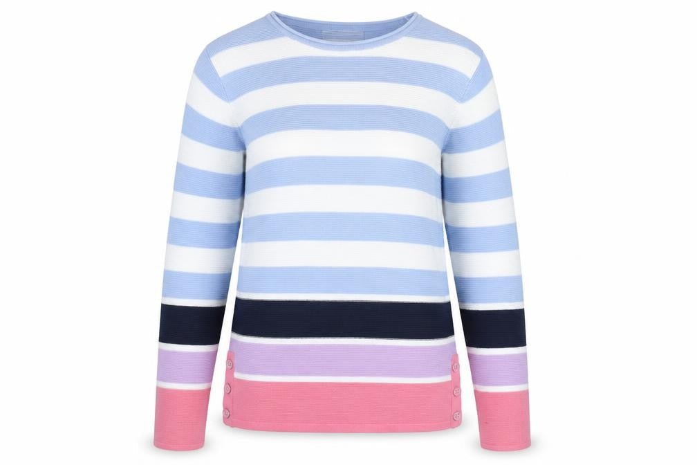 Isle Women's Multicoloured Striped Pullover Jumper S