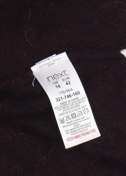 Next Women's Black V-Neck Pullover Jumper Size 14
