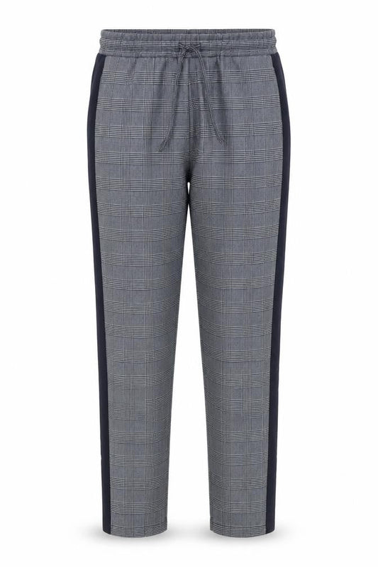 Prèvu Women's Grey Jogger Trousers S Check Pattern