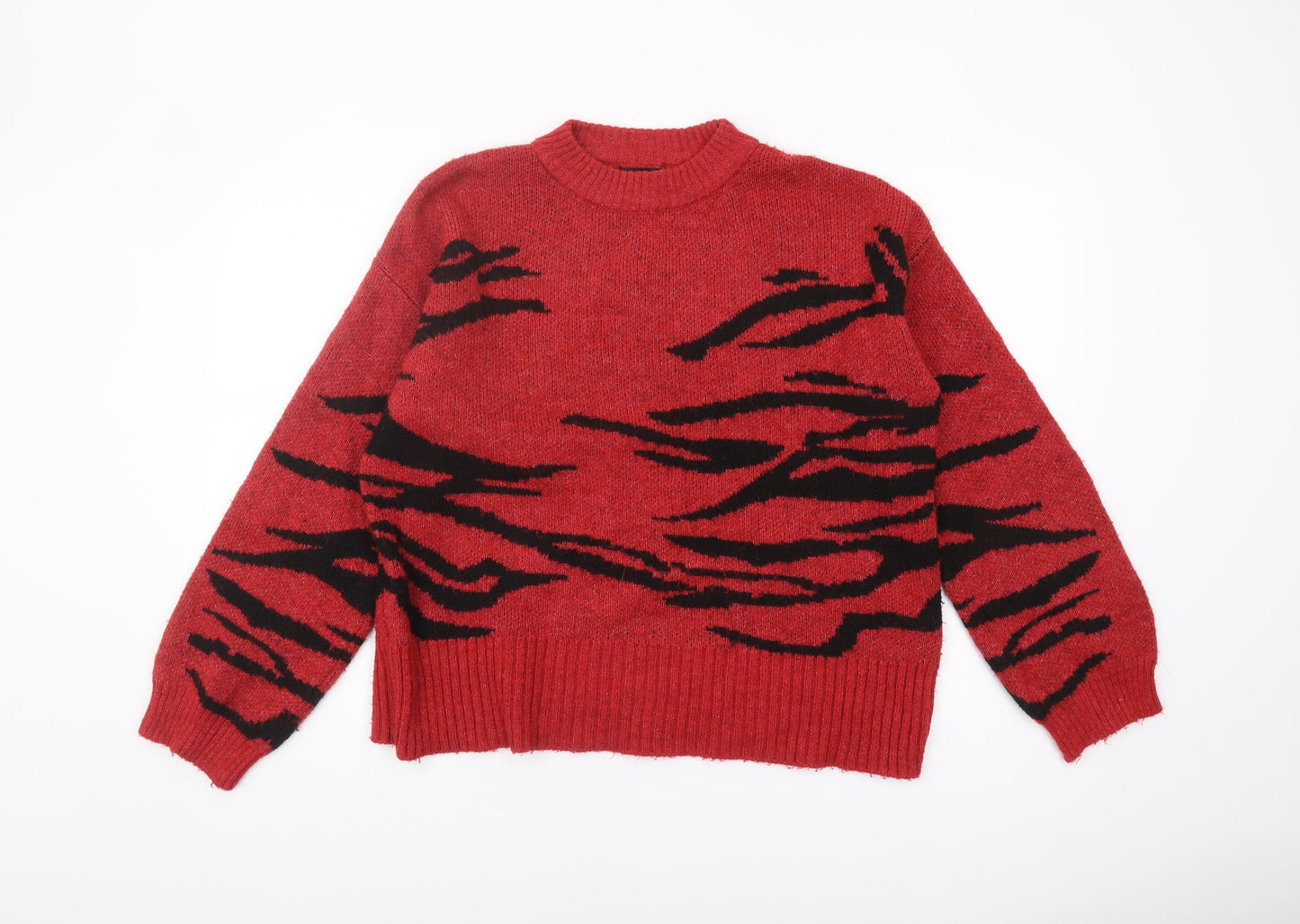 Next Women's Red Animal Print Pullover Jumper M