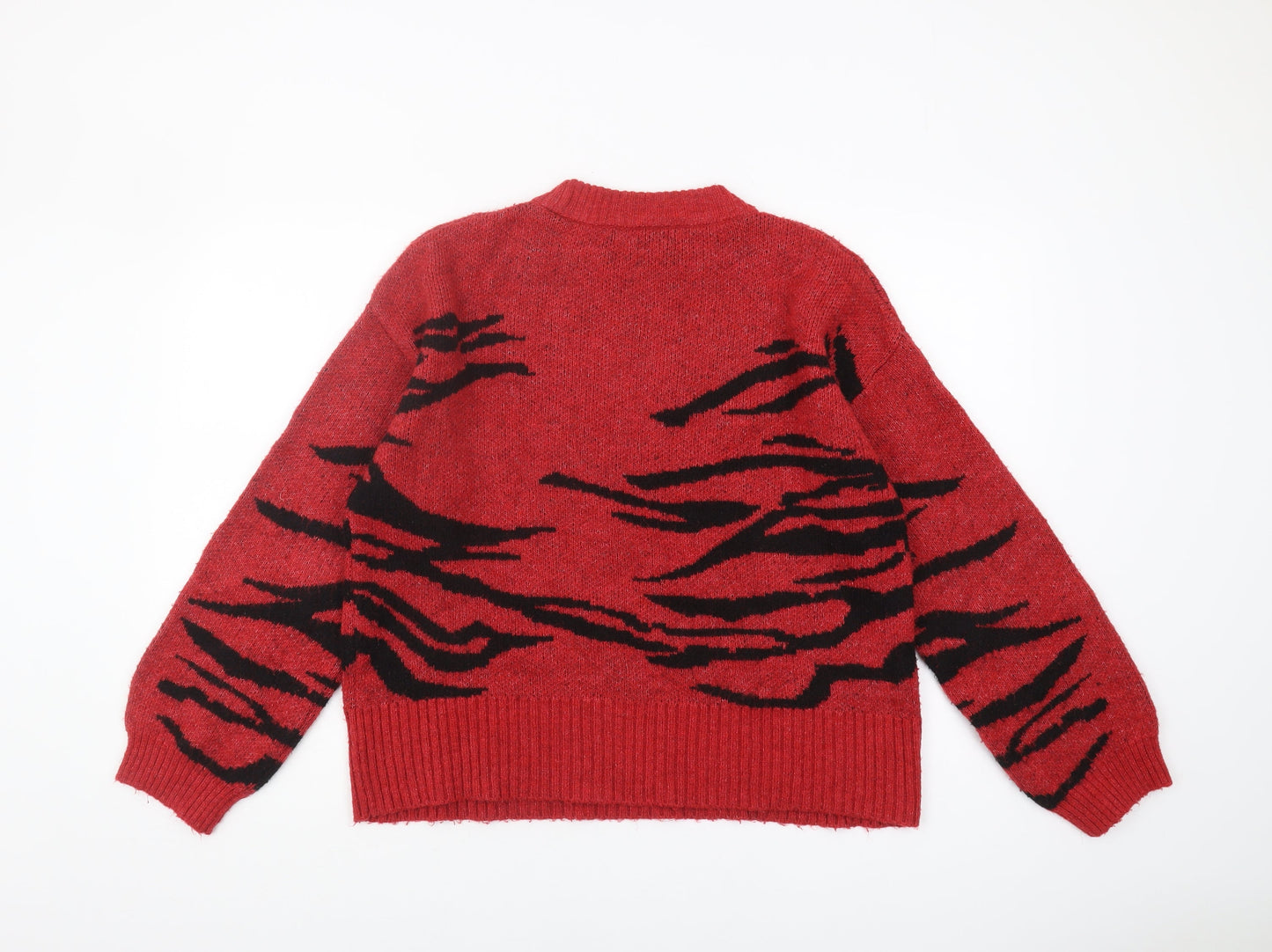 Next Women's Red Animal Print Pullover Jumper M