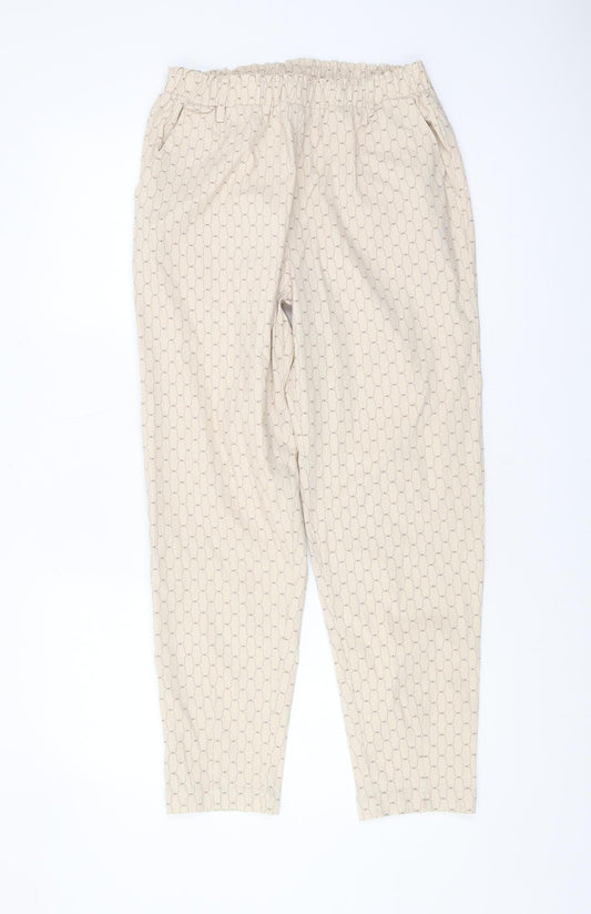 Beloved Women’s Beige Geometric Cropped Trousers