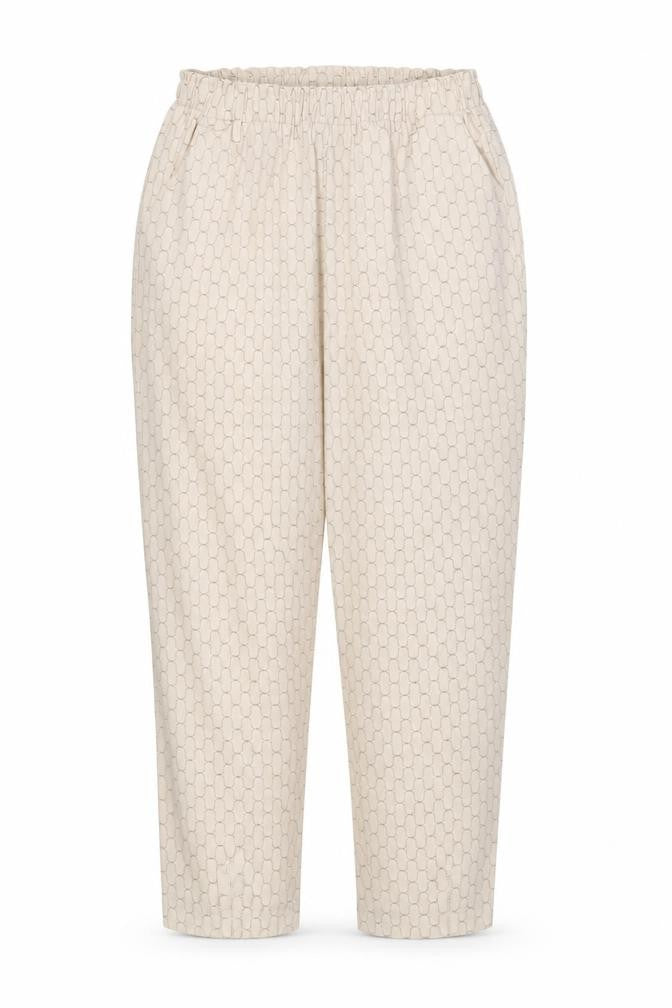 Beloved Women’s Beige Geometric Cropped Trousers