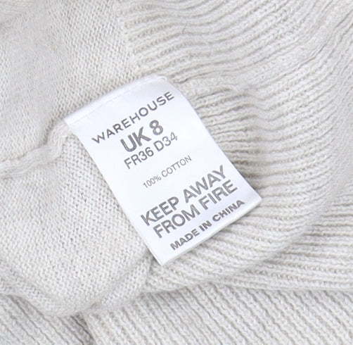 Warehouse Women’s Beige Sequin Pullover Jumper Size 8