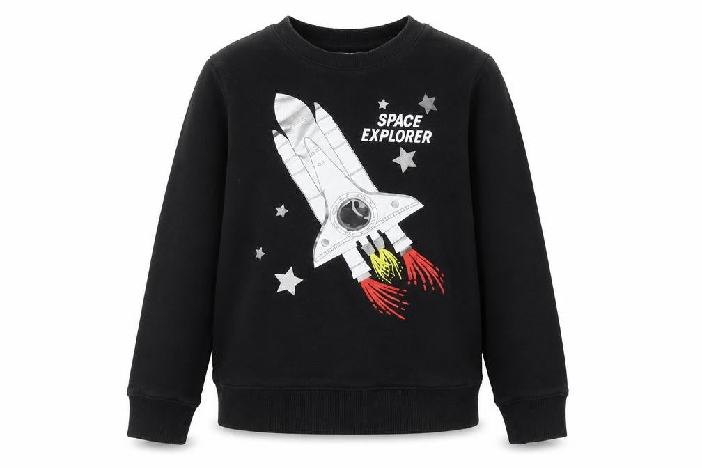 H&M Boys Black Space Explorer Sweatshirt 10 Years