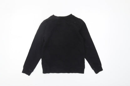 Back view of H&M boys’ black space explorer sweatshirt 10 years