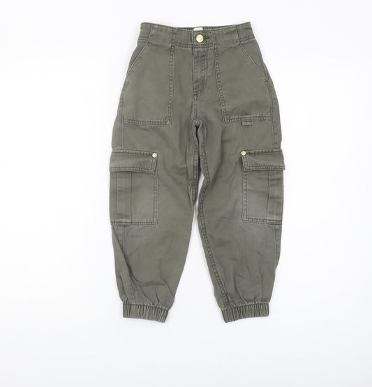 River Island Girls Cargo Trousers Grey 5 Years Elastic Waist