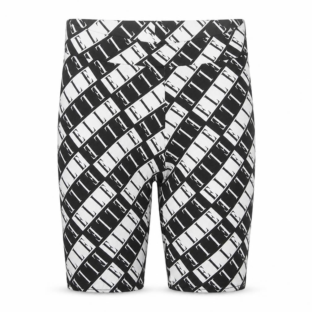 ELLE Girls Black and White Biker Shorts, 9-10 Years, Cotton Blend