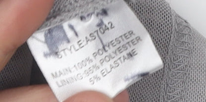 Brand and care label for Alexara Women's Grey 3/4 Sleeve Blouse, size 16