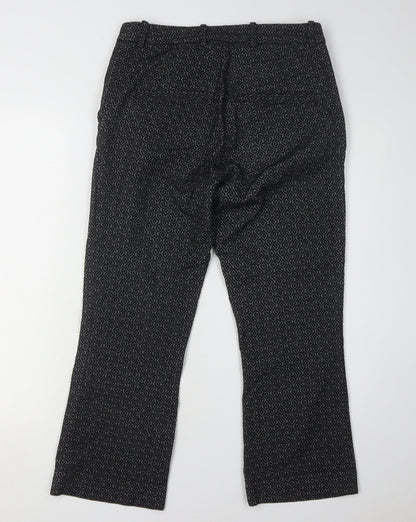 H&M Women's Black Geometric Trousers, Size 10