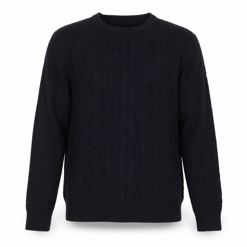 Cotton Traders Men's Blue XL Cable-Knit Pullover Jumper