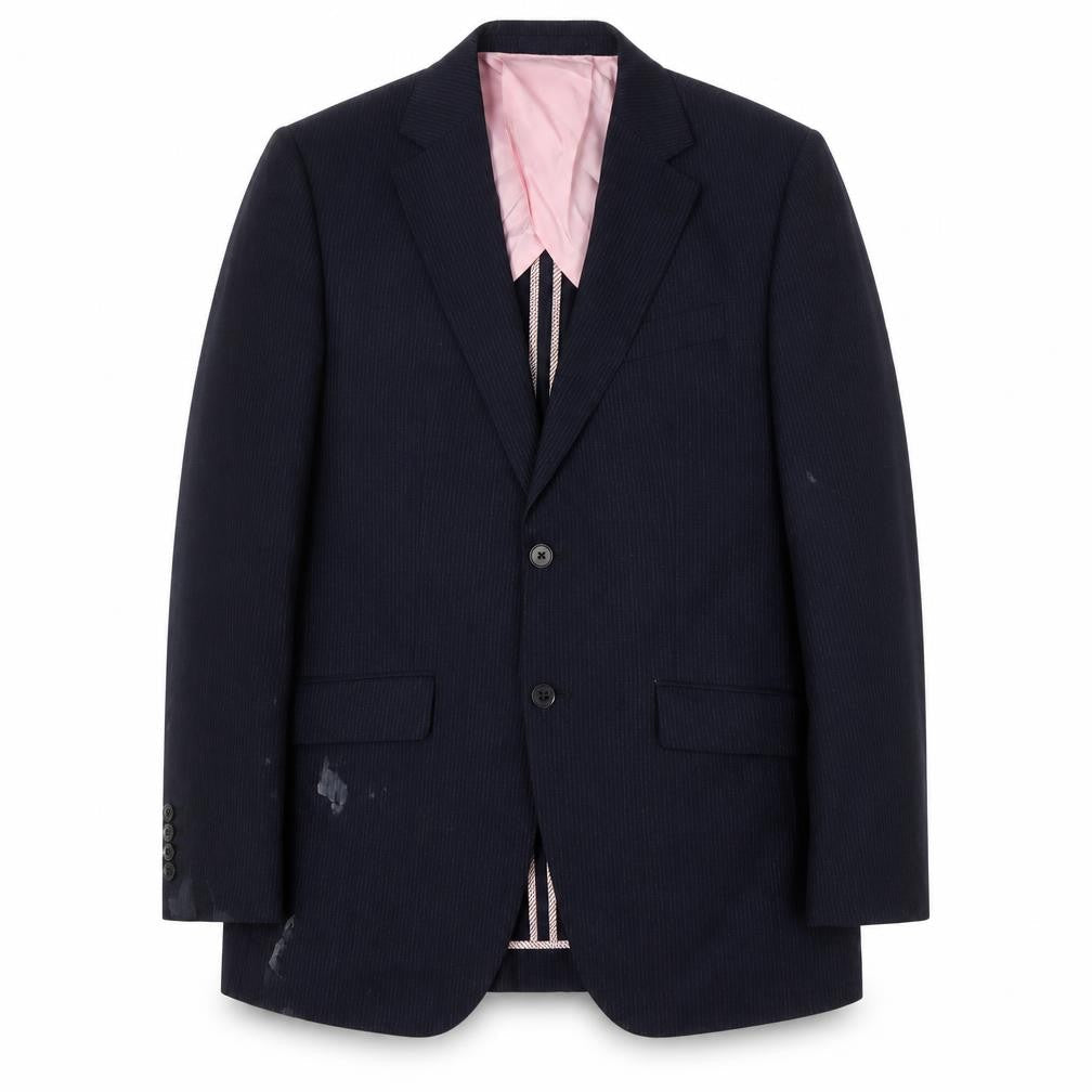 Charles Tyrwhitt Men's Blue Striped Blazer, Size 38R