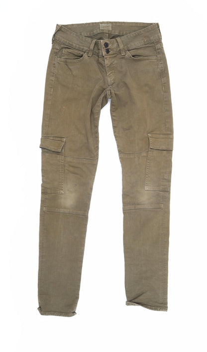 Hudson Womens Green Cargo Jeans, Size 27, Slim Fit