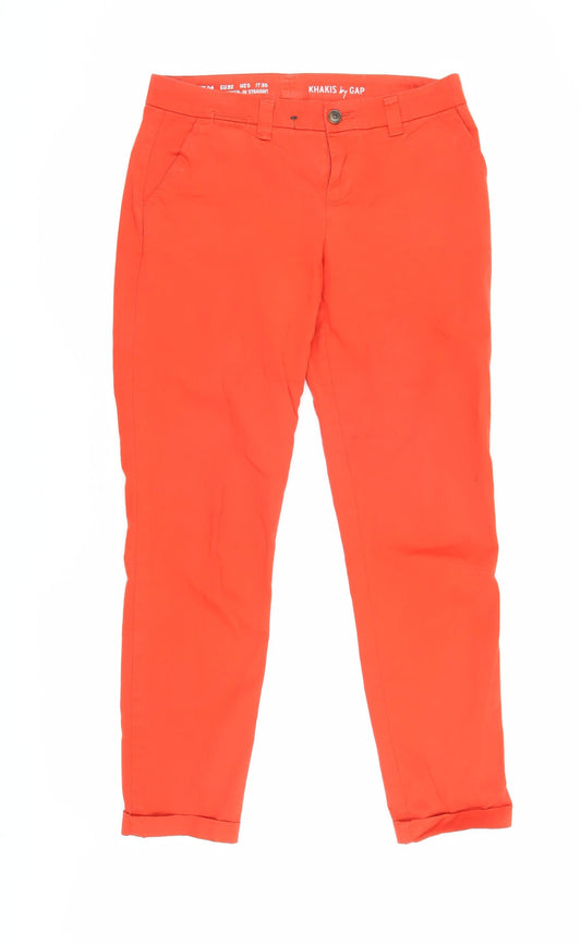 GAP Women's Orange Chino Trousers Size 4