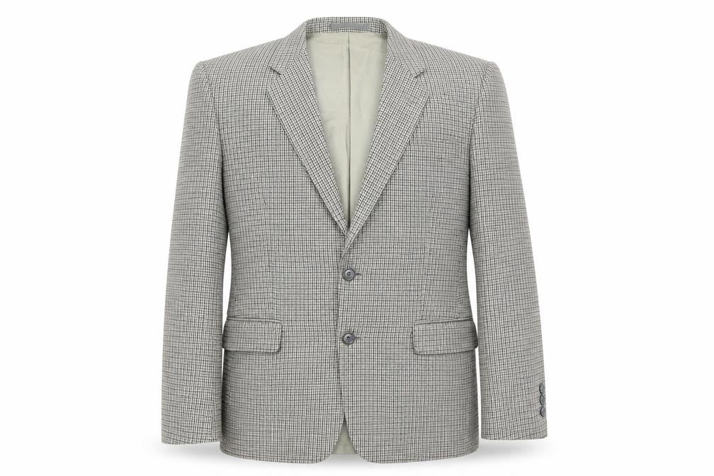 Premiere Collection Men's Grey Check Blazer 40 Long