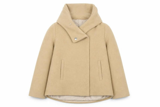 Zara Women's Beige Wool Mid-Length Coat L