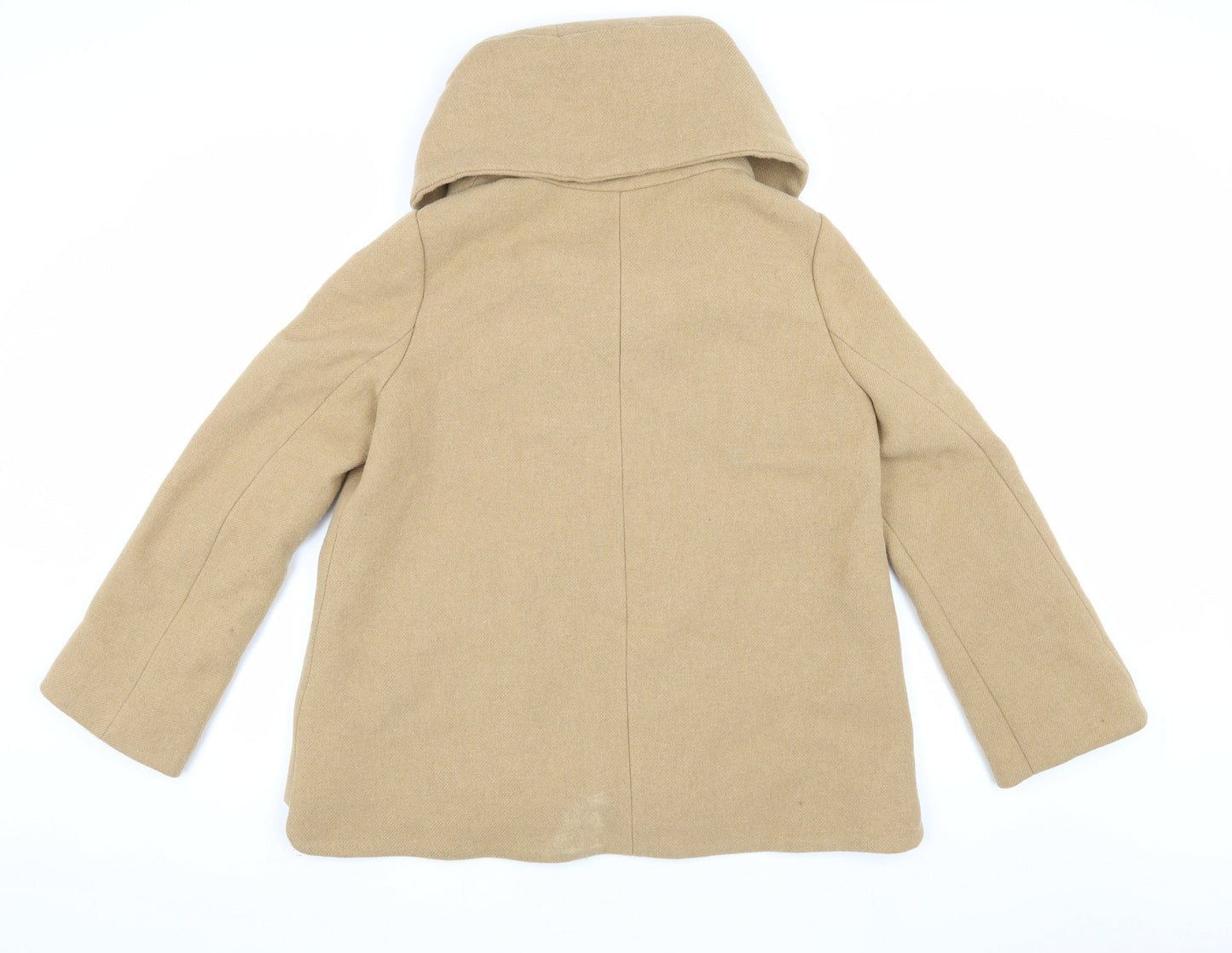 Zara Women's Beige Wool Mid-Length Coat L