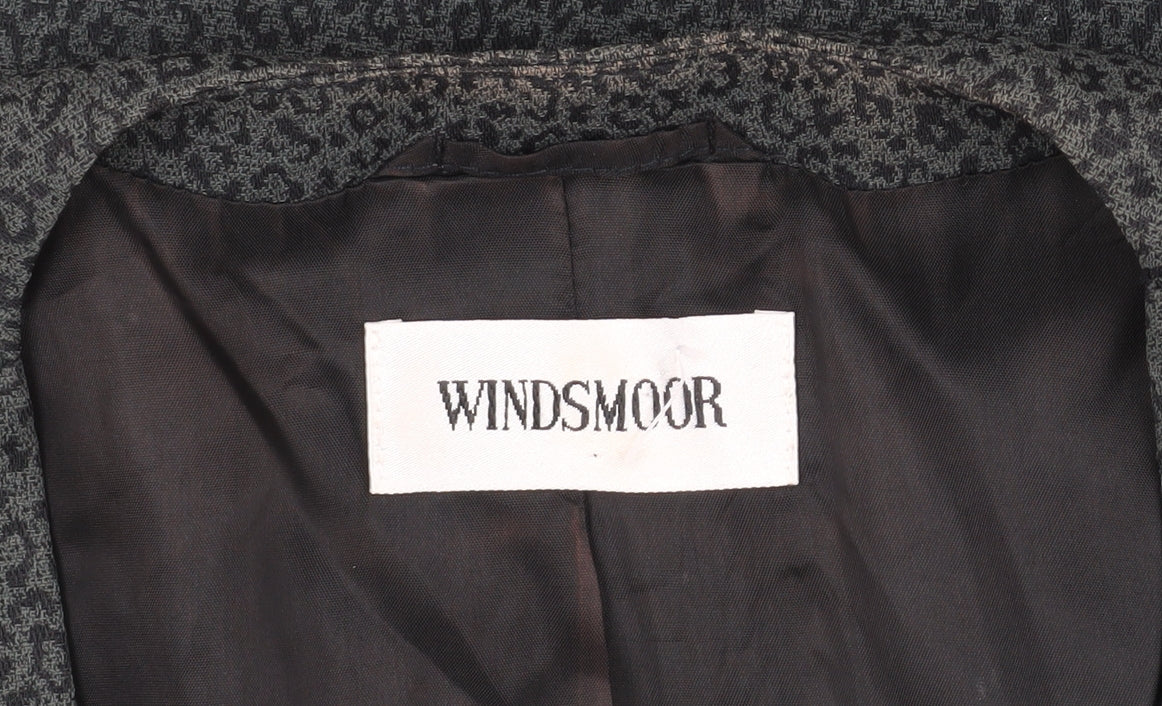 Windsmoor Women's Green Animal Print Long Overcoat Size 18