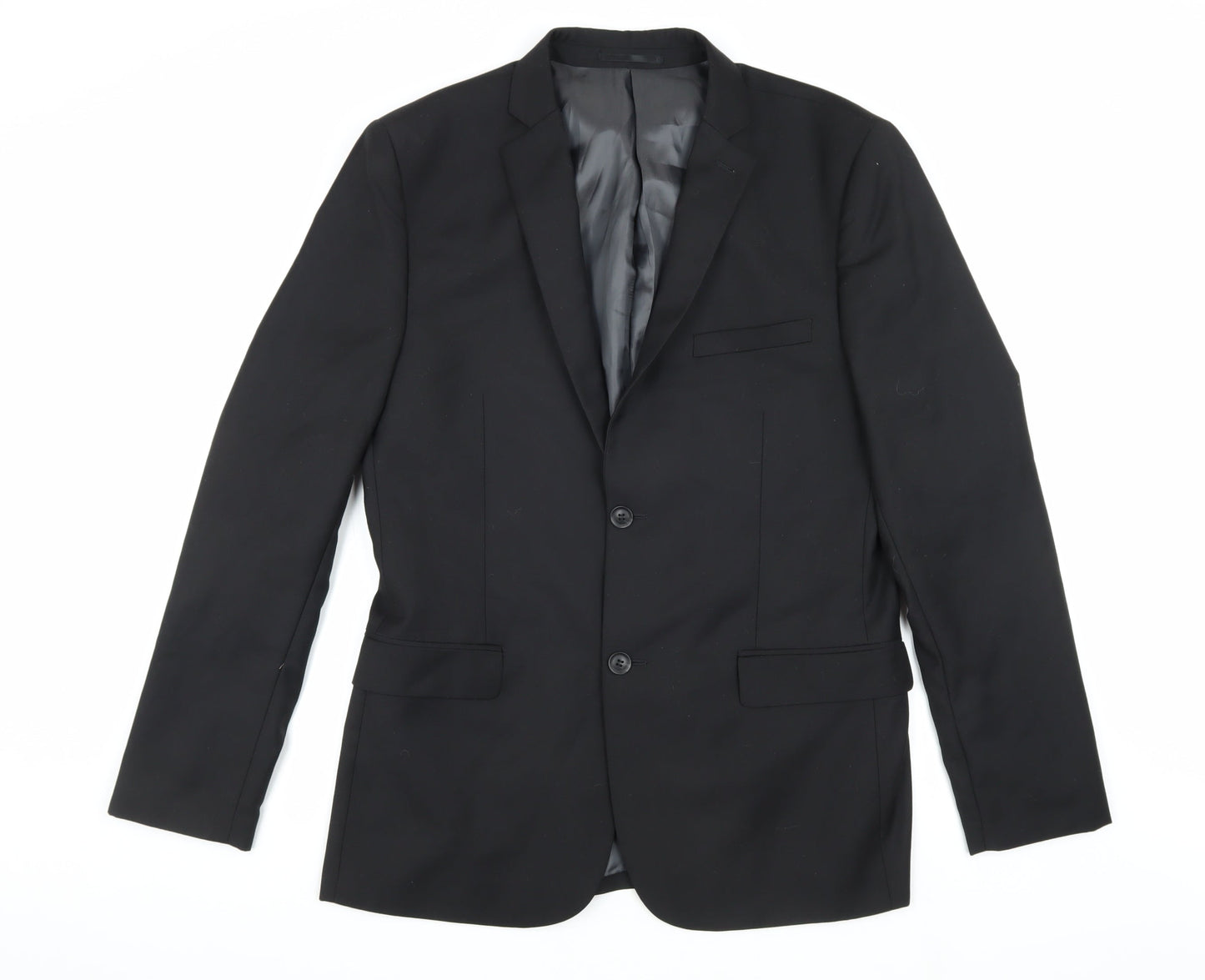 Topman Men's Black 40R Blazer Single-Breasted