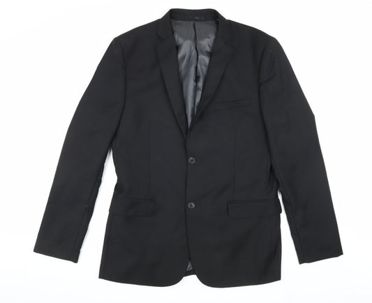 Topman Men's Black 40R Blazer Single-Breasted