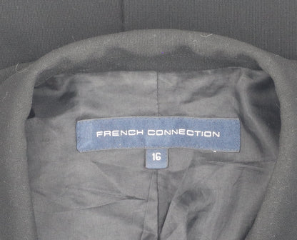 Close-up detail of French Connection Women's Black Blazer, size 16