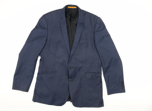 Ben Sherman Men's Blue Single Breasted Polyester Blazer Jacket Size 44 Regular