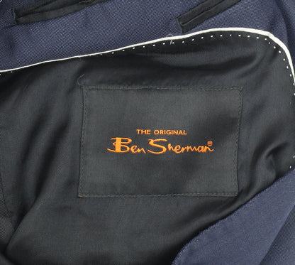 Ben Sherman Men's Blue Single Breasted Polyester Blazer Jacket Size 44 Regular