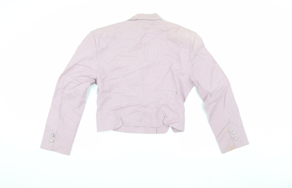 OuiSet Women's Pink Cropped Suit Jacket Blazer Size 8