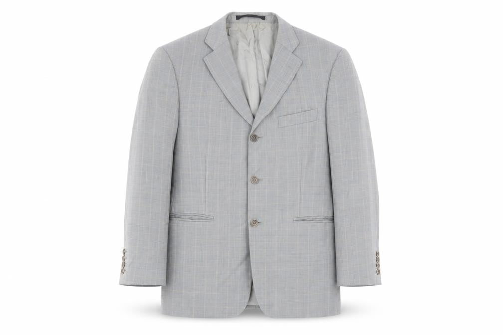 Marks & Spencer Men's Grey Check Blazer, 40 Short, Wool
