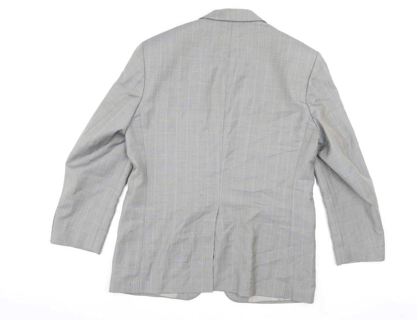 Marks and Spencer Men's Grey Check Blazer, 40 Short, Wool