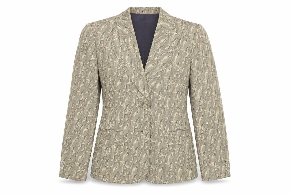 Wish Women's Beige Paisley Blazer, Size 14, Casual Chic