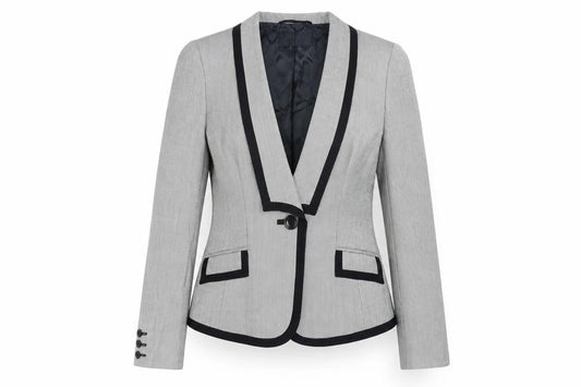 Jaeger Women’s Grey Blazer UK 10 Herringbone Lined