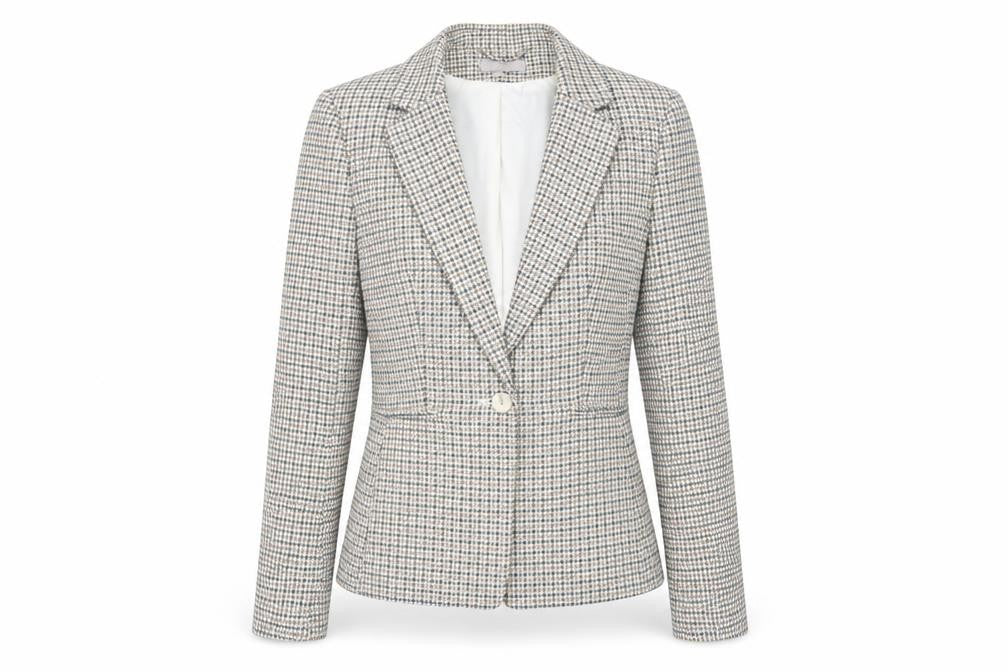 H&M Women's Multicoloured Size 8 Houndstooth Blazer