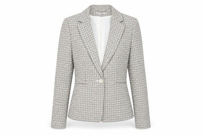H&M Women's Multicoloured Size 8 Houndstooth Blazer
