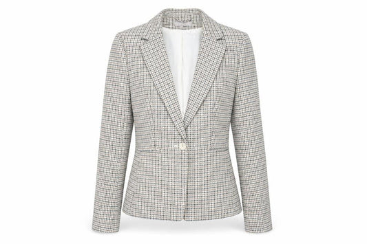 H&M Women's Multicoloured Size 8 Houndstooth Blazer