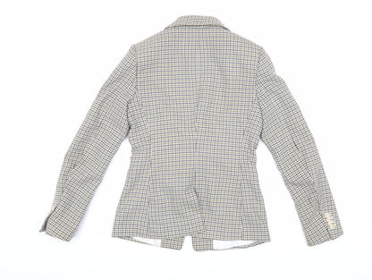 H&M Women's Multicoloured Size 8 Houndstooth Blazer