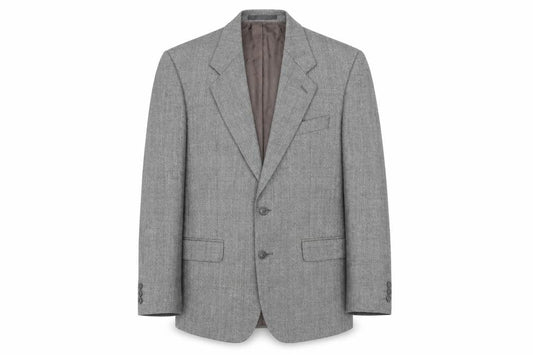 Label Men's Grey Blazer, Size 40, Regular Fit Wool Jacket