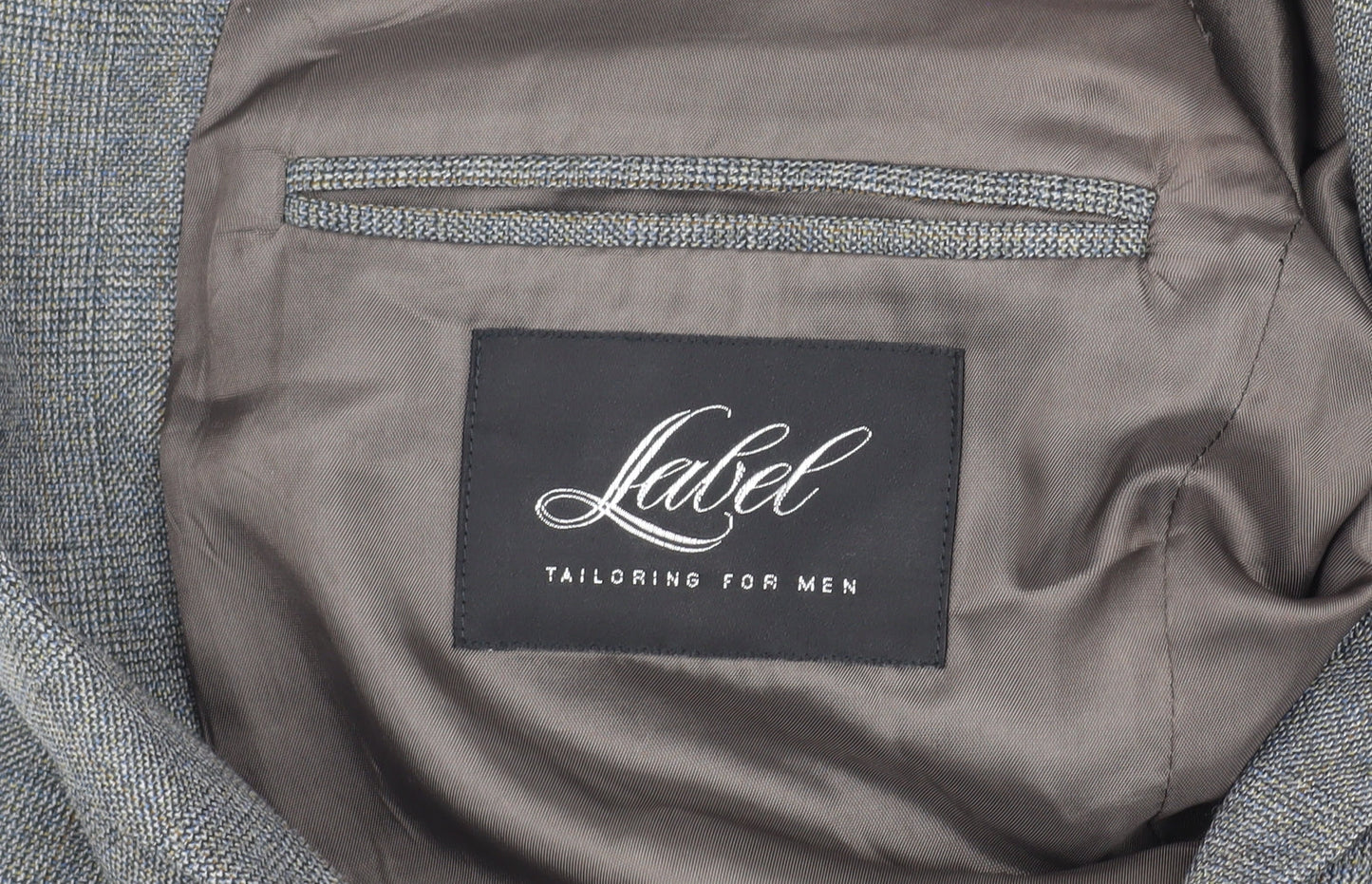 Label Men's Grey Blazer, Size 40, Regular Fit Wool Jacket