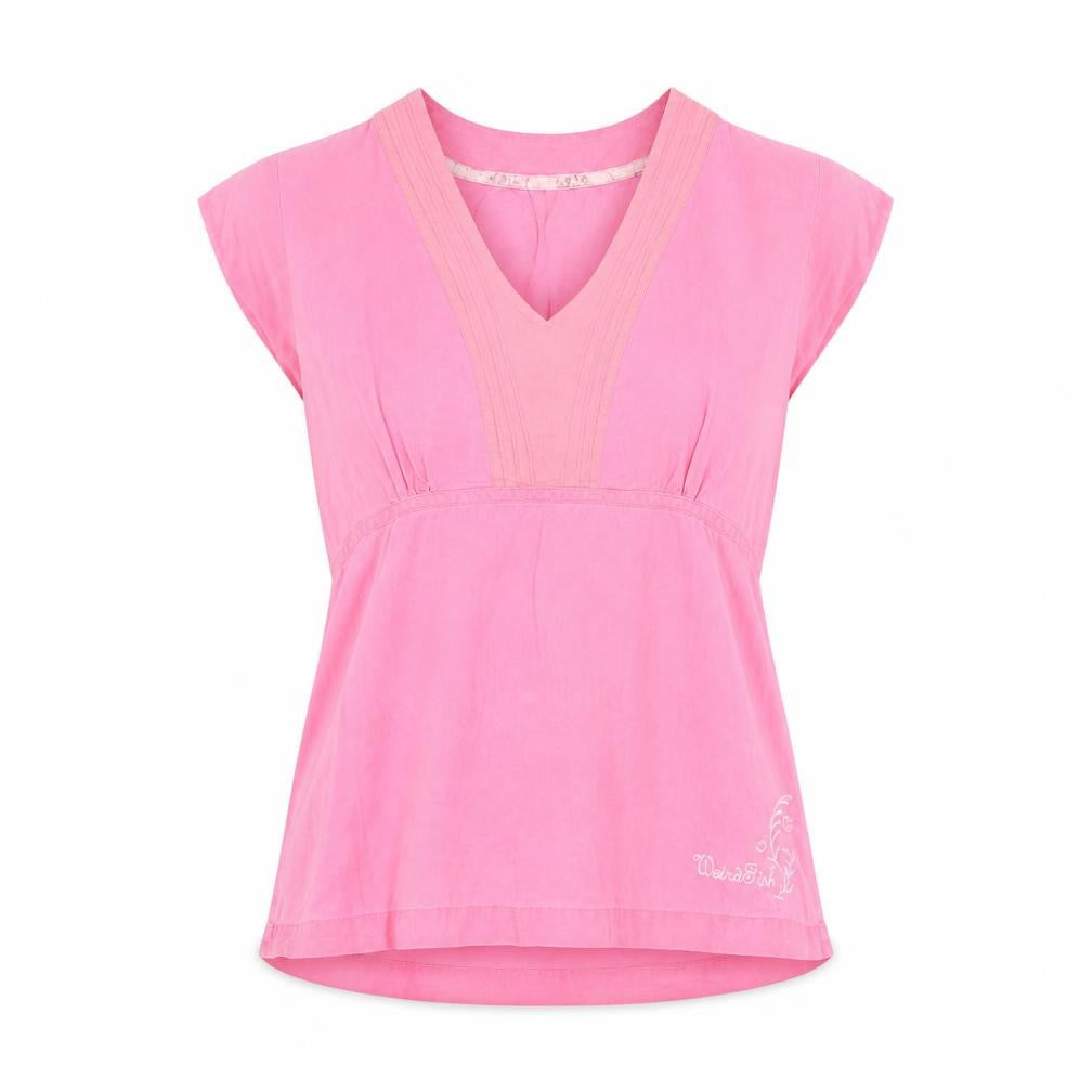 Weird Fish Women's Pink V-Neck Blouse M