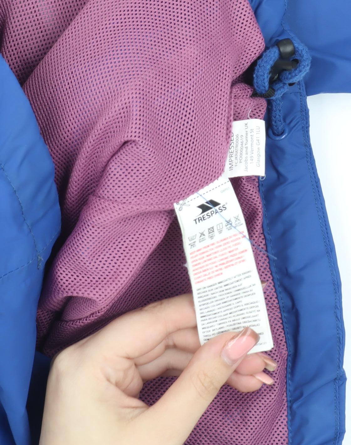 Trespass Girls Blue Waterproof Rain Coat 9 Years